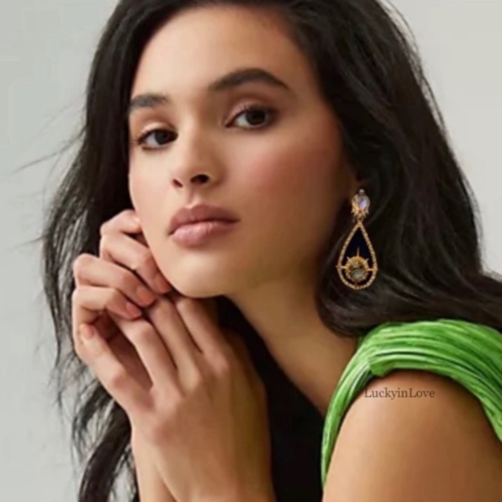 ALEXIS BITTAR NEW Miss Havisham Crystal Orbiting Doublet Teardrop Drop Earrings - Picture 5 of 12